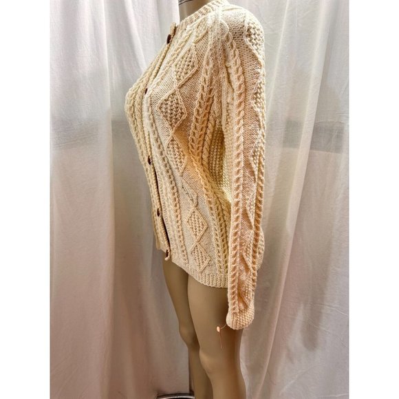 VTG, Women's Abercrombie and Fitch Rare  Handknit 100% Wool Cable  Size S-M #981 - Picture 4 of 16